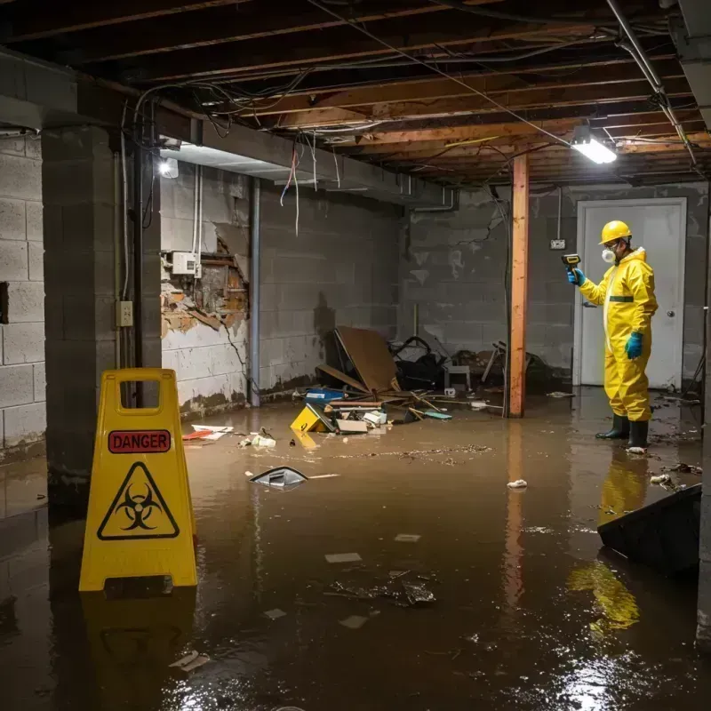 Flooded Basement Electrical Hazard in Marissa, IL Property